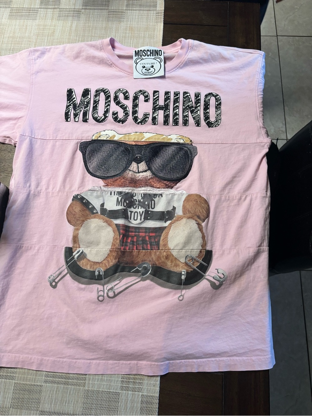 Moschino Pink Teddy Sunglasses Graphic Tee